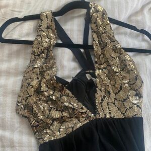 Sequin halter gown